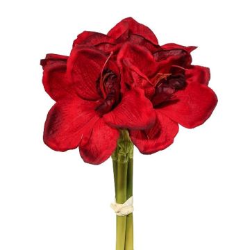 Ramo de flores artificiales de amarilis LOMIRE, rojo oscuro, 30 cm
