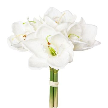 Ramo de flores artificiales de amarilis LOMIRE, blanco, 30 cm