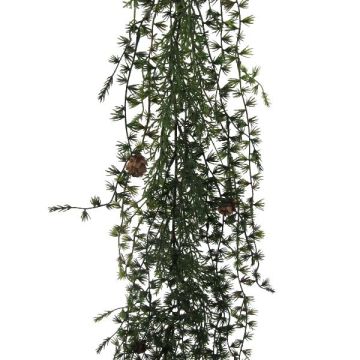 Guirnalda decorativa de alerce WODRI, piñas, verde, 190 cm