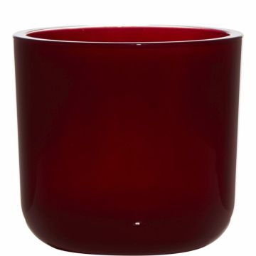 Farol de vidrio NICK, rojo, 13cm, Ø14cm
