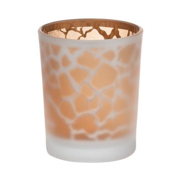 Jarra portacandelitas SENGA, estampado de jirafa, oro mate, 6,5cm, Ø5,5cm