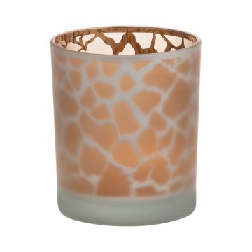 Jarra portacandelitas SENGA, estampado de jirafa, oro mate, 8cm, Ø7cm