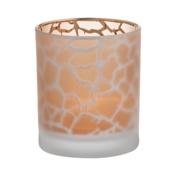 Jarra portacandelitas SENGA, estampado de jirafa, oro mate, 12,5cm, Ø10cm