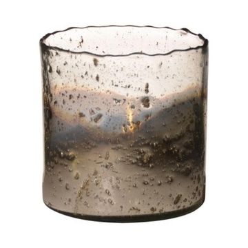 Lámpara de mesa GOLIAT de vidrio, plata envejecida, 15 cm, Ø 15 cm