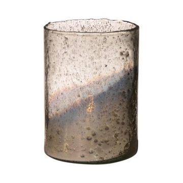 Jarrón de mesa GOLIAT de vidrio, plata envejecida, 20 cm, Ø 15 cm