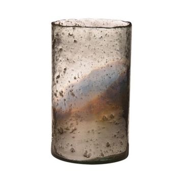 Jarrón de mesa GOLIAT de vidrio, plata envejecida, 25 cm, Ø 15 cm