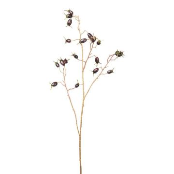 Rama artificial de rosa silvestre JORHEL con escaramujos, naranja, 75 cm