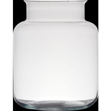 Farol de vidrio KARIN EARTH, reciclado, transparente, 24cm, Ø17cm