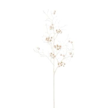 Rama artificial de bayas de nieve VORLEM, bayas, blanco-dorado, 70 cm