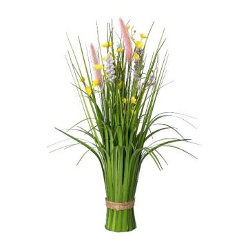 Arreglo floral artificial ramillete de lampas JIRVO con flores, panículas, rosa-lila-amarillo, 50 cm Arreglo floral artificial ramillete de lampas JIRVO con flores, panículas, rosa-lila-amarillo, 50 cm