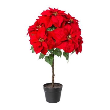 Estrella de Navidad de terciopelo DRENMA, maceta decorativa, rojo oscuro, 75 cm