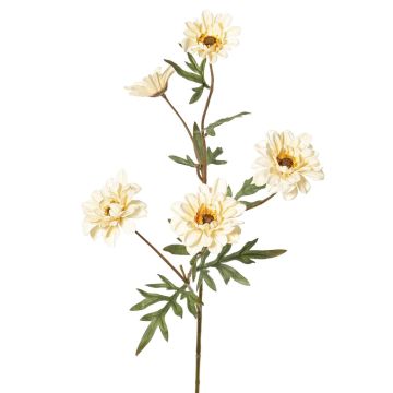 Rama decorativa de crisantemo PRUDENCE, Eco Collection, amarillo crema, 75 cm, Ø 5-6,5 cm