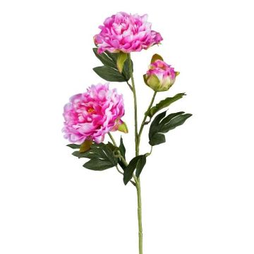 Rama de flores artificiales de peonía SLORMEK, cereza, 65 cm