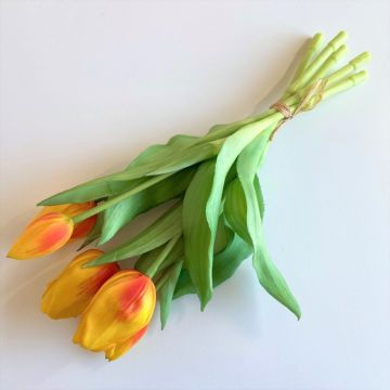 Ramo de tulipanes artificiales LEANA, naranja, 30cm, Ø20cm