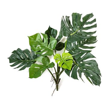 Filodendro artificial Monstera Deliciosa CYDEN, raíces, varilla, verde, 75 cm