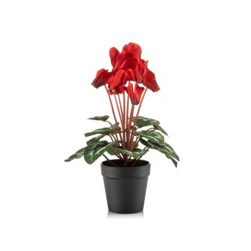 Ciclamen artificial VERIANA en maceta decorativa, rojo, 30 cm