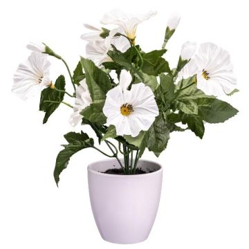 Flor artificial Petunia VALMAR en maceta de melamina, blanca, 30 cm