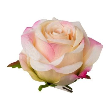 Flor artificial Rosa PRONK, 6 unidades, melocotón, 8,5 cm, Ø10,5 cm