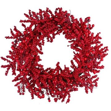 Corona artificial de bayas de nieve VELMO, rojo, Ø 60 cm
