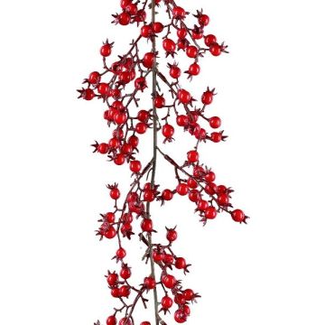 Guirnalda decorativa rosa de patata TELAND, bayas, rojo, 120 cm