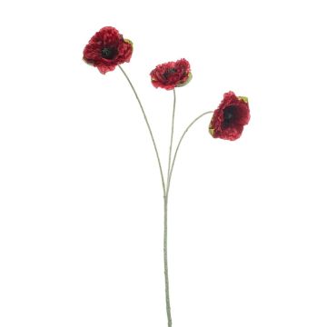 Rama artificial de amapola WHONRA, roja, 60 cm