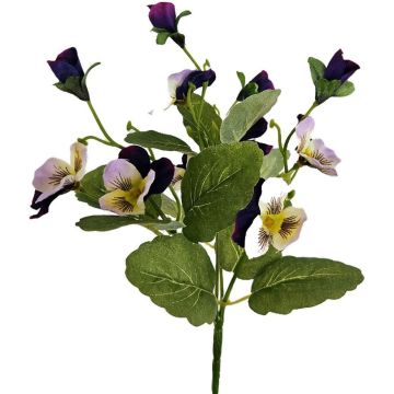Flor artificial decorativa Pensamientos BAHNY en varilla, violeta-blanca, 22 cm