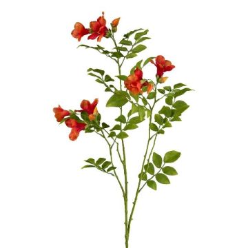 Rama artificial de flor de trompeta FRUHAN, naranja, 80 cm