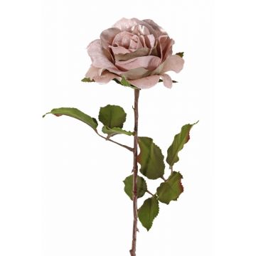 Rosa de terciopelo SINDALA, beige-rosa, 60cm, Ø12cm