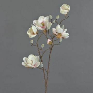 Magnolia artificial KOSTAS, crema-rosa, 80cm, Ø5-8cm