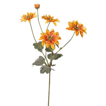 Crisantemo artificial INDALI, naranja-amarillo, 65cm, Ø6,5-8cm