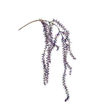 Rama de amaranto artificial YESSIKA con flores, brillo, púrpura, 110cm