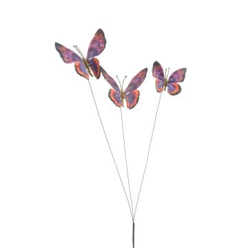 Estaca de mariposas decorativas TARANEH, vara, naranja-morado, 60cm