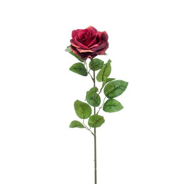 Rosa artificial PEZOS, burdeos, 60cm, Ø10cm