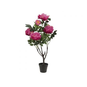 Arbusto de peonía artificial PARISA, tronco artificial, rosa, 90cm