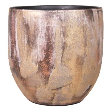 Jardinera de cerámica AETIOS gradiente de color, oro-marrón, 16cm, Ø17cm