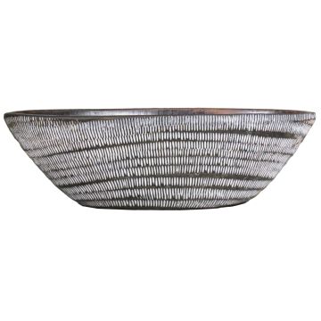 Frutero de cerámica TIAM con ranuras, marrón-blanco, 47x23x14cm