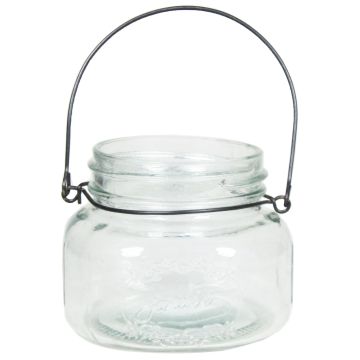 Porta velas de cristal DACLAN, mango de metal, transparente, 9cm, Ø10,5cm Porta velas de cristal DACLAN, mango de metal, transparente, 9cm, Ø10,5cm
