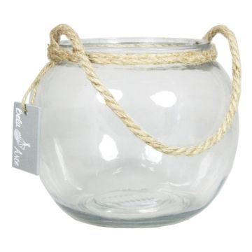 Florero esfera de cristal DAVY con agarradera, transparente, 15cm, Ø18cm Florero esfera de cristal DAVY con agarradera, transparente, 15cm, Ø18cm