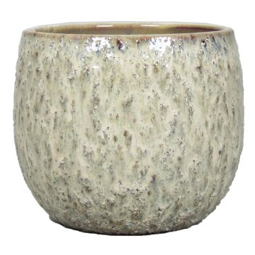Tiesto de cerámica NOREEN, moteado, crema-marrón, 11,5cm, Ø13,2cm
