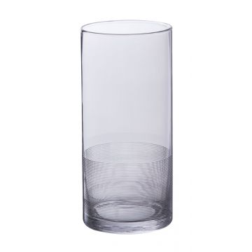 Farol de vidrio BRUNILDA, gris claro, 22cm, Ø10cm