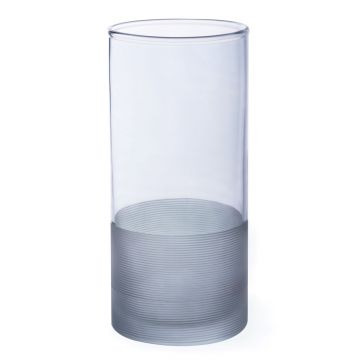 Farol de vidrio BRUNILDA, vidrio, azul claro, 22cm, Ø10cm