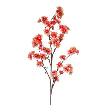 Rama de cerezo artificial florida GIMA con flores, coral, 120cm