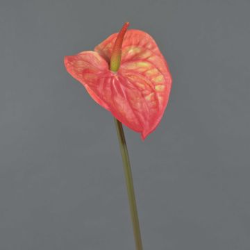 Flor de Anthurium de plástico YUSEI, naranja, 65cm