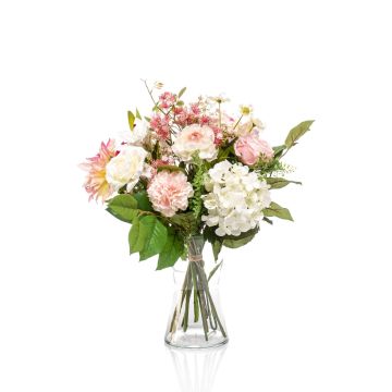 Ramo de flores artificiales FEME, blanco-rosa, 60cm, Ø40cm
