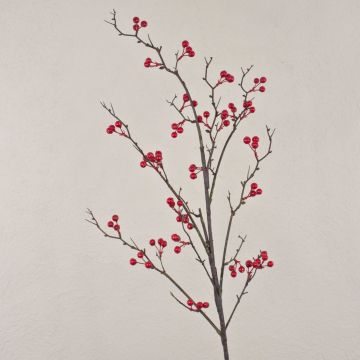 Rama artificial de Gaultheria LEERDIK con bayas, roja, 120cm