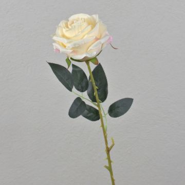 Rosa textil ELEAZAR, crema-albaricoque, 65cm, Ø9cm