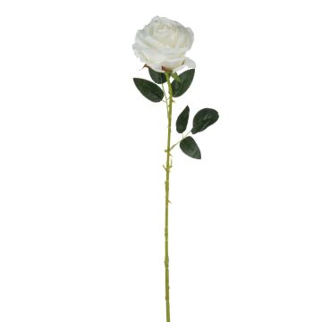 Rosa textil ELEAZAR, blanca, 65cm, Ø9cm