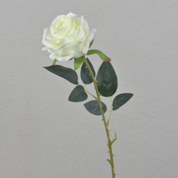 Rosa textil ELEAZAR, blanca, 65cm, Ø9cm