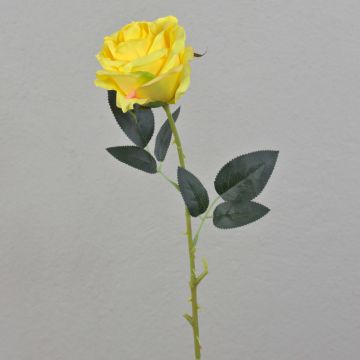 Rosa textil ELEAZAR, amarilla, 65cm, Ø9cm