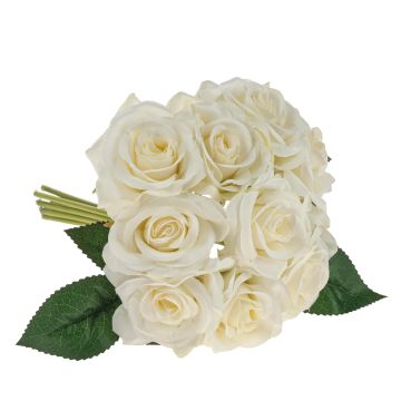 Ramo de rosas artificiales GAUTAM, blanco-crema, 25cm